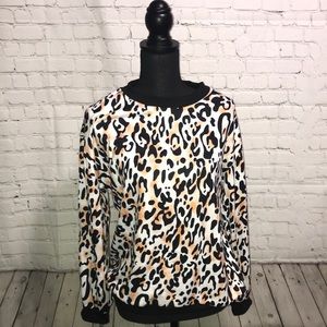 PURSUING PERFECTION Casual Leopard Round Neck